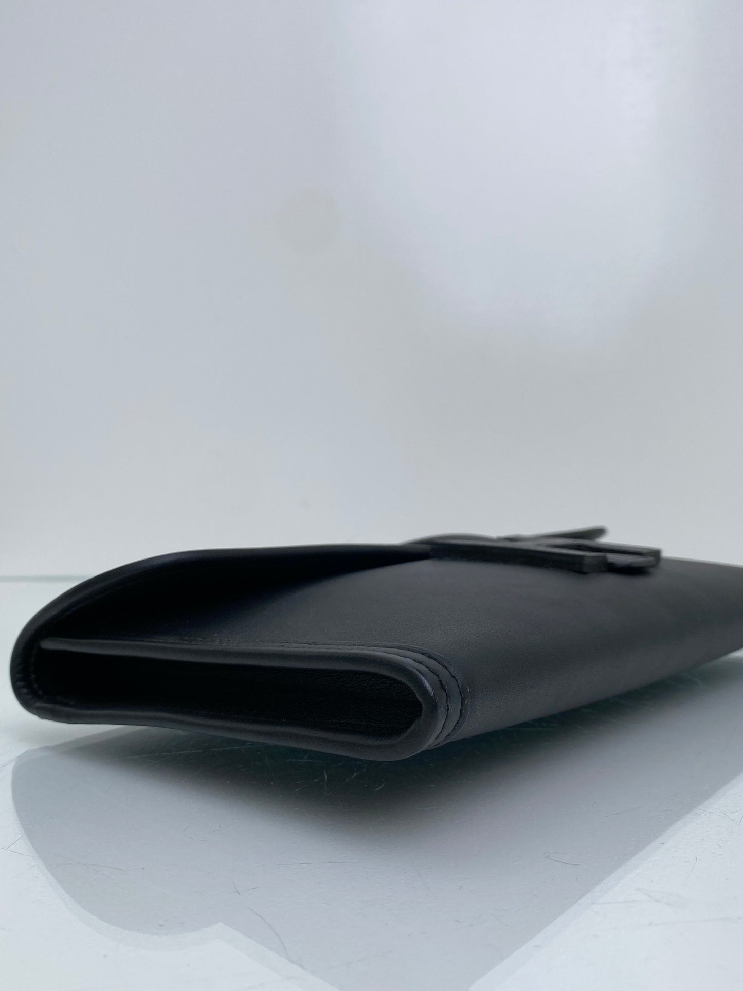 Hermes Black Jige 29 Swift Leather Clutch