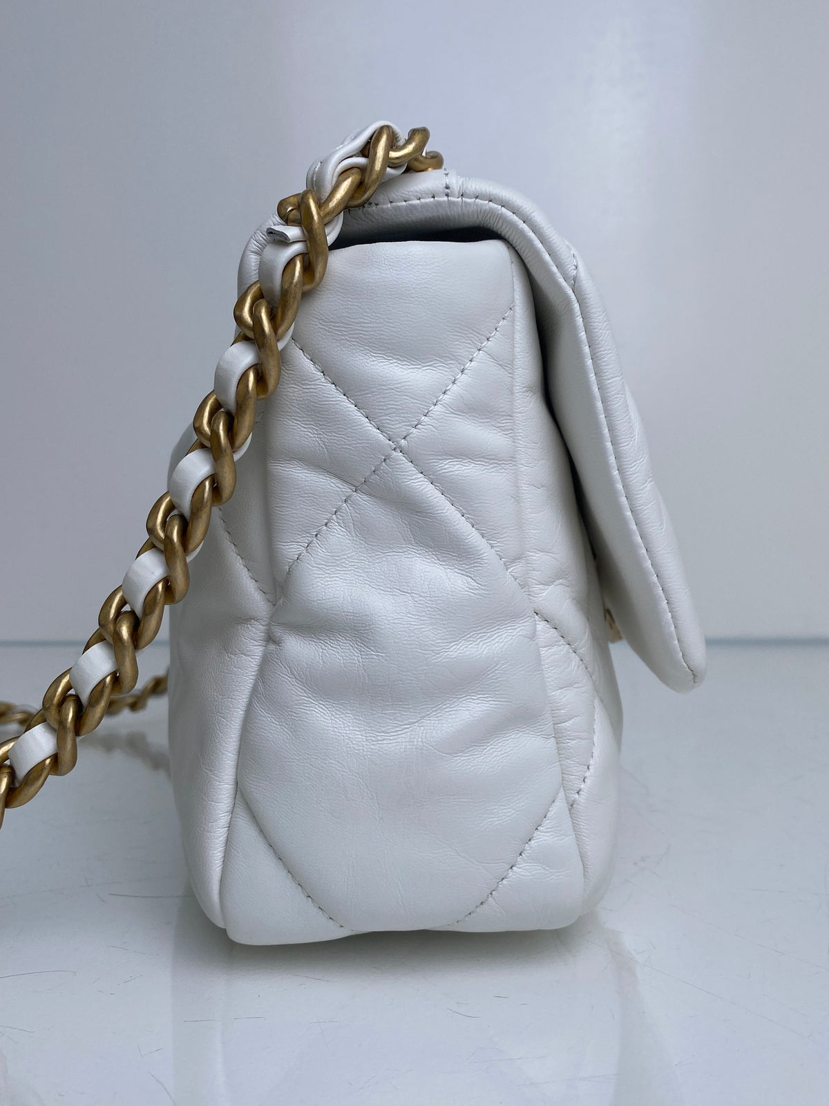 Chanel White Calfskin Small 19 Bag TTHW #30