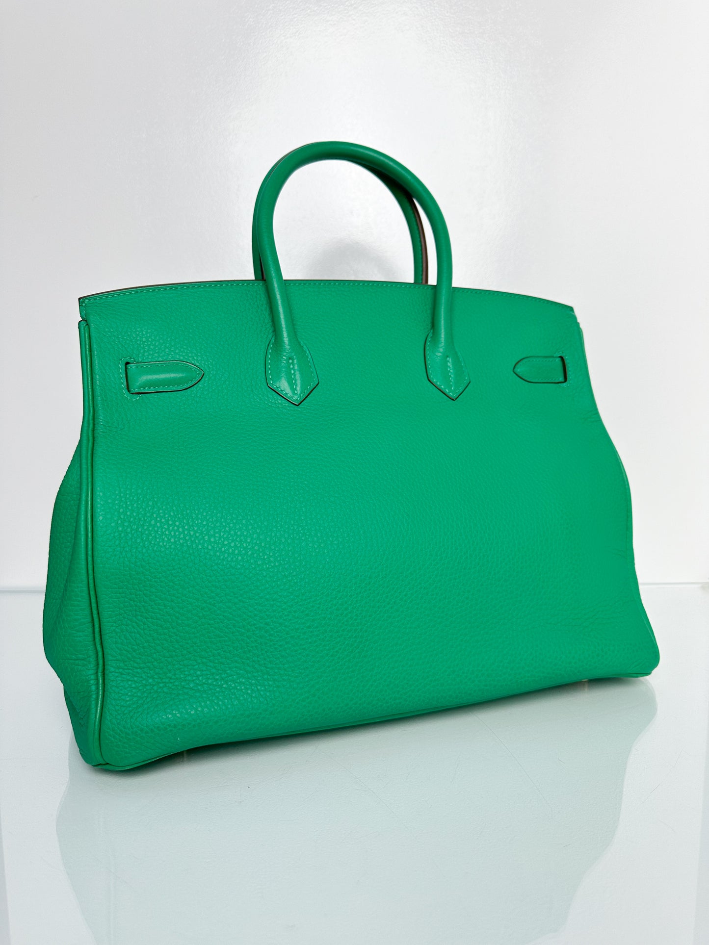 Hermes Birkin 35 Menthe Clemence GHW #P