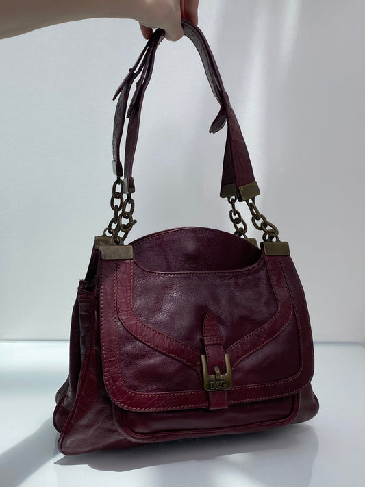 Dolce & Gabbana Vintage Purple/ Burgundy Shoulder Bag (As Is)