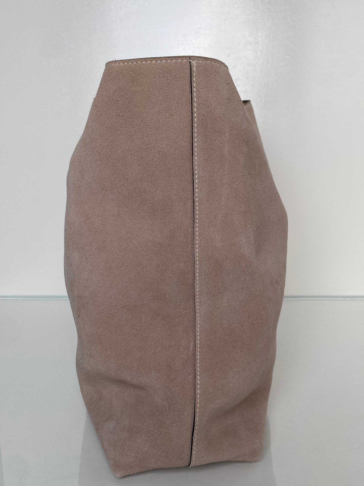 Hermes Double Sens 45 Reversible Suede Taupe Tote