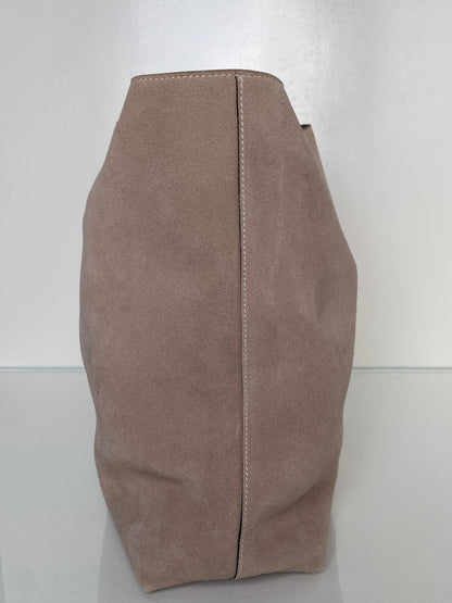 Hermes Double Sens 45 Reversible Suede Taupe Tote