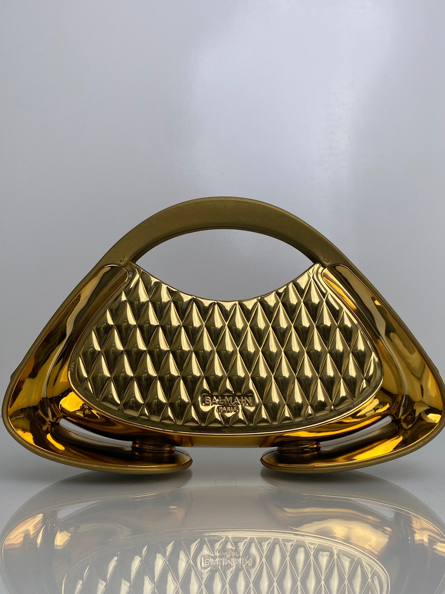 Balmain Gold Jolie Madame Quilted Top Handle Bag GHW