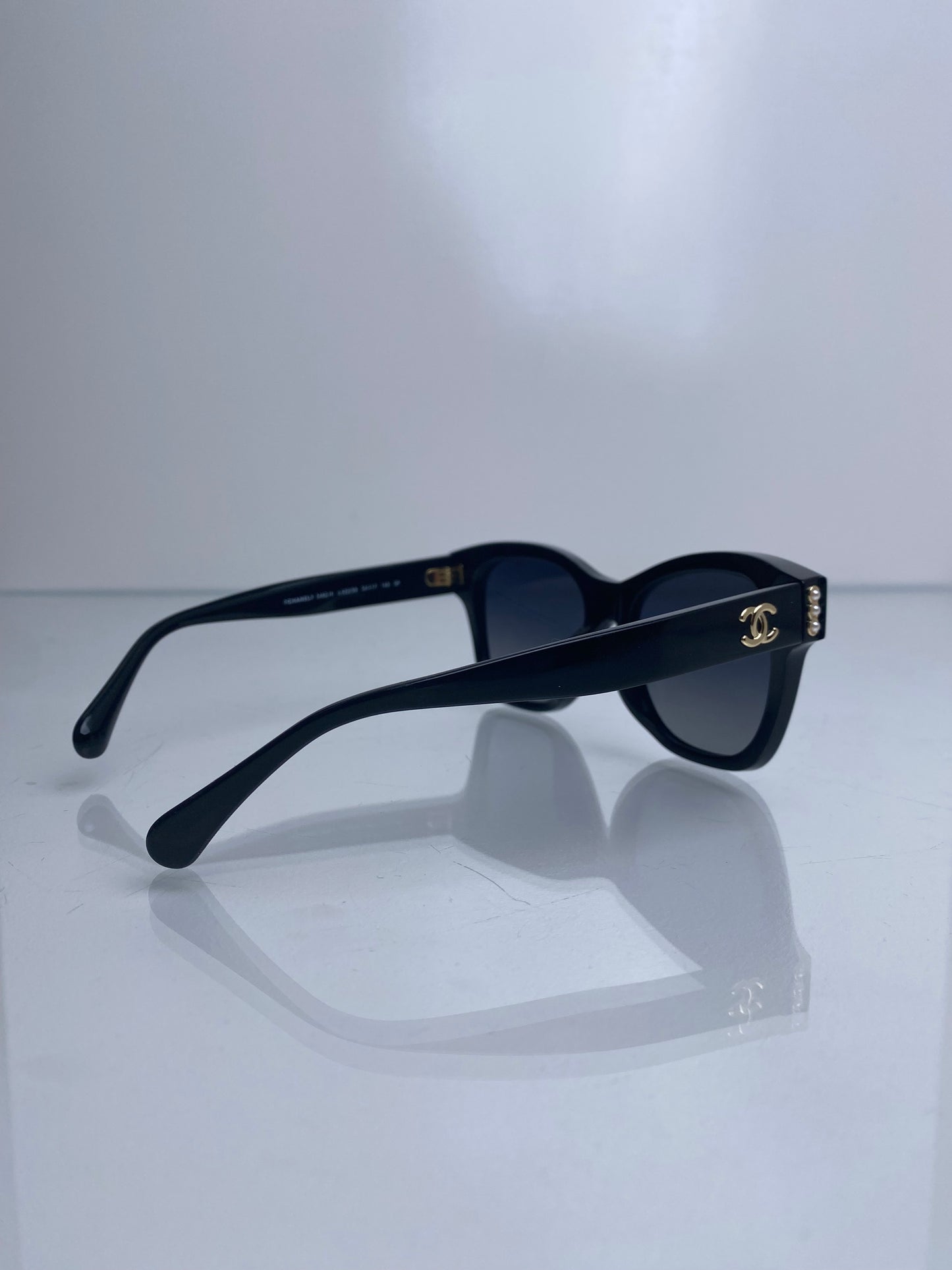 Chanel Black Micro CC Pearl Wayfair Sunglasses