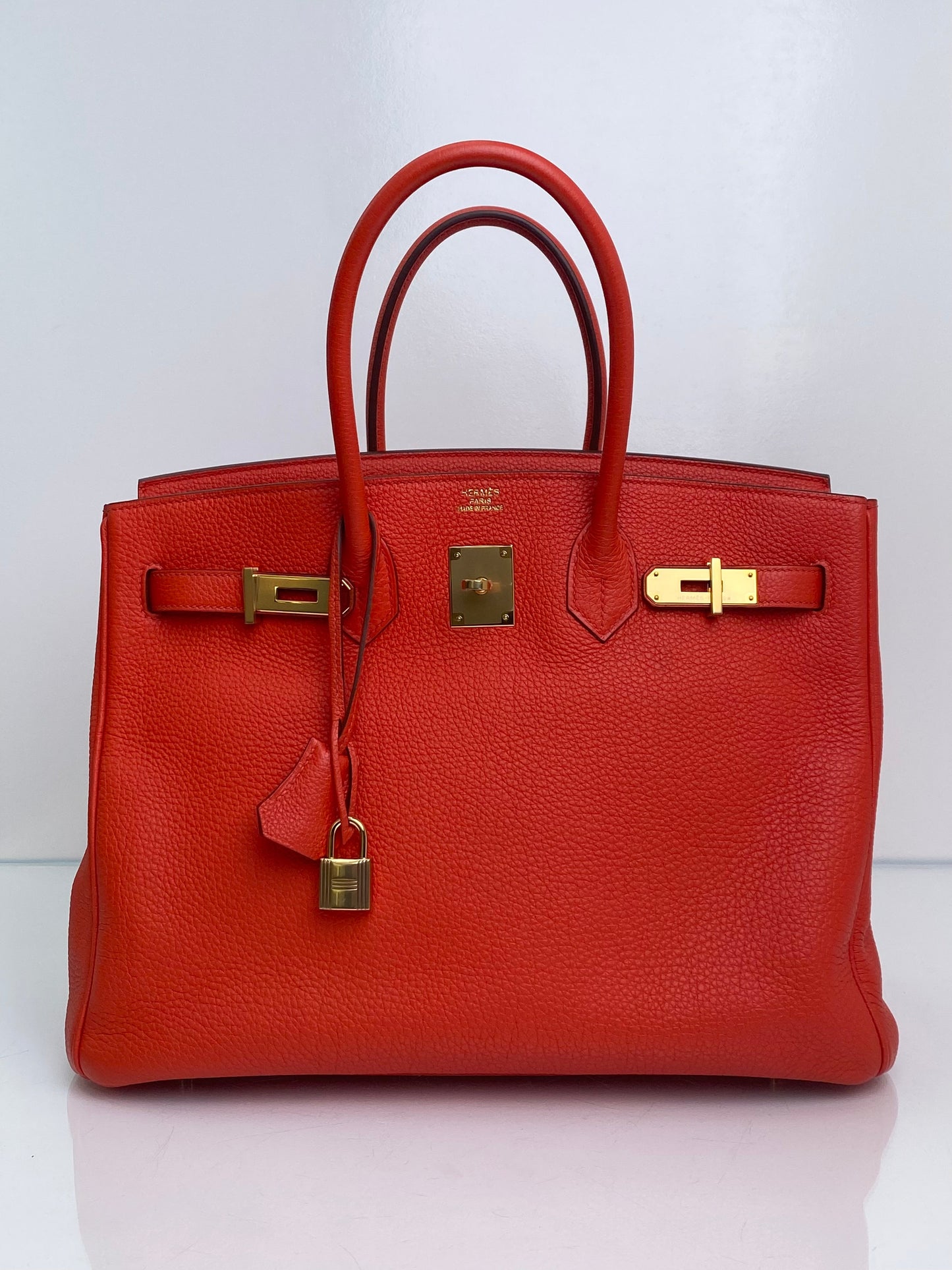 Hermes Birkin 35 Rouge Pivoine Togo GHW #X