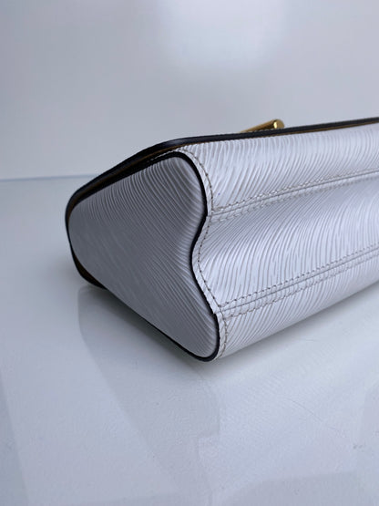 Louis Vuitton White Twist Lock Epi Crossbody Bag GHW