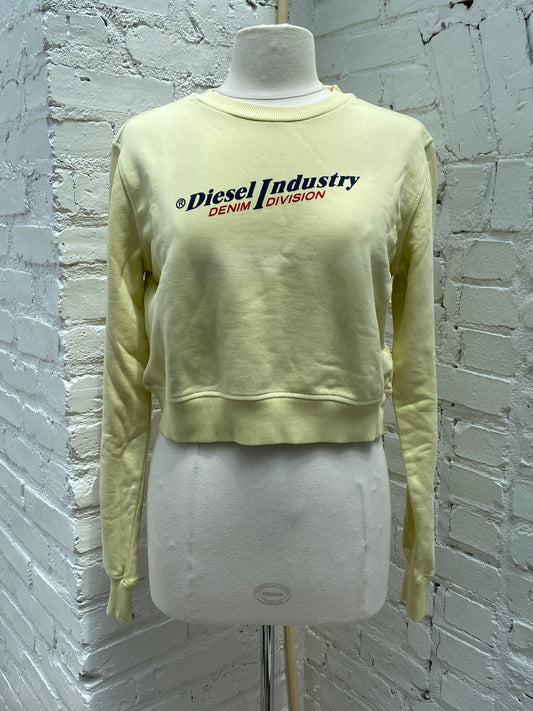 Diesel Yellow Cropped Crewneck, L