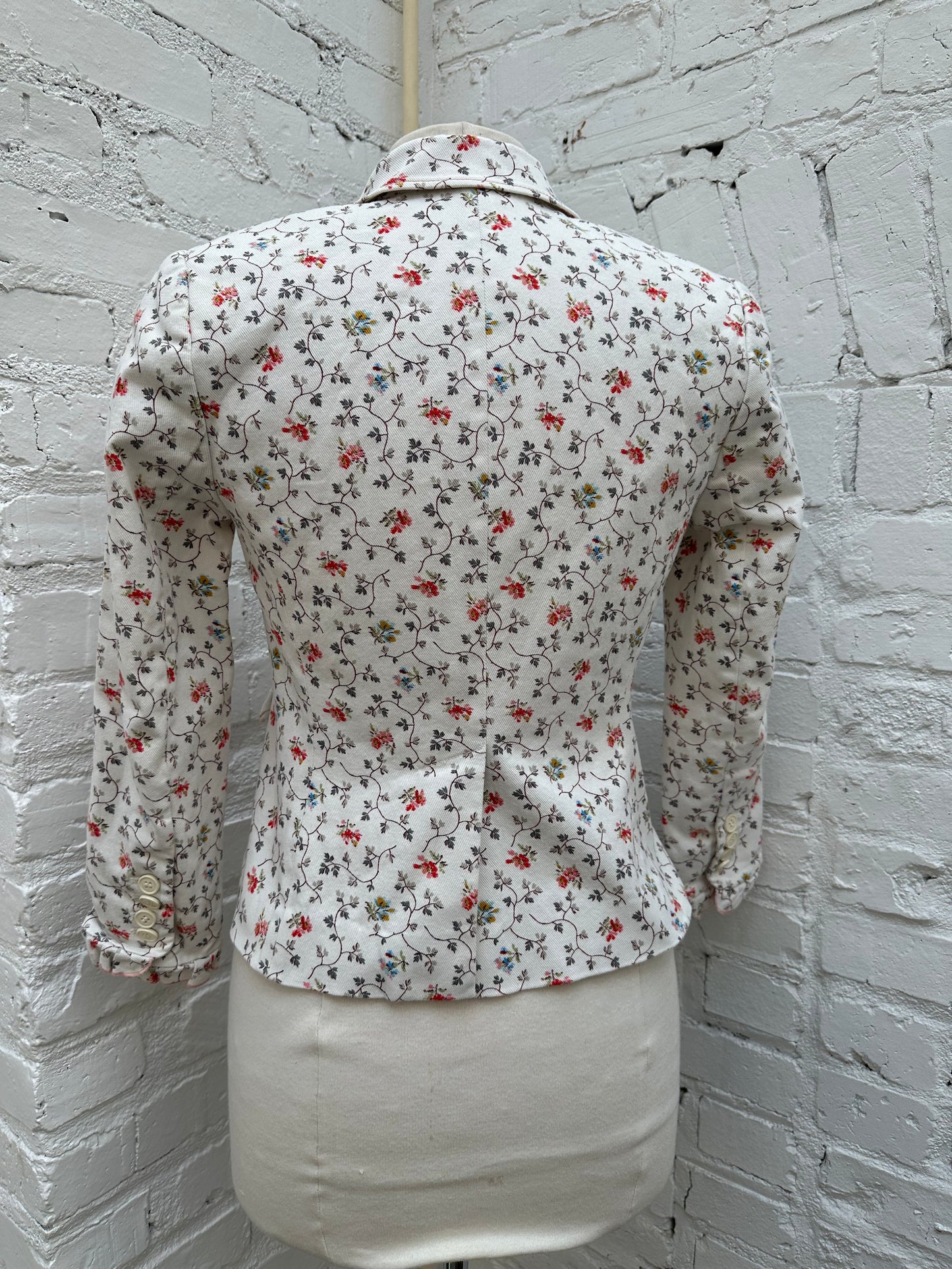 Rebecca Taylor White Multicolor Floral Jacket, 2