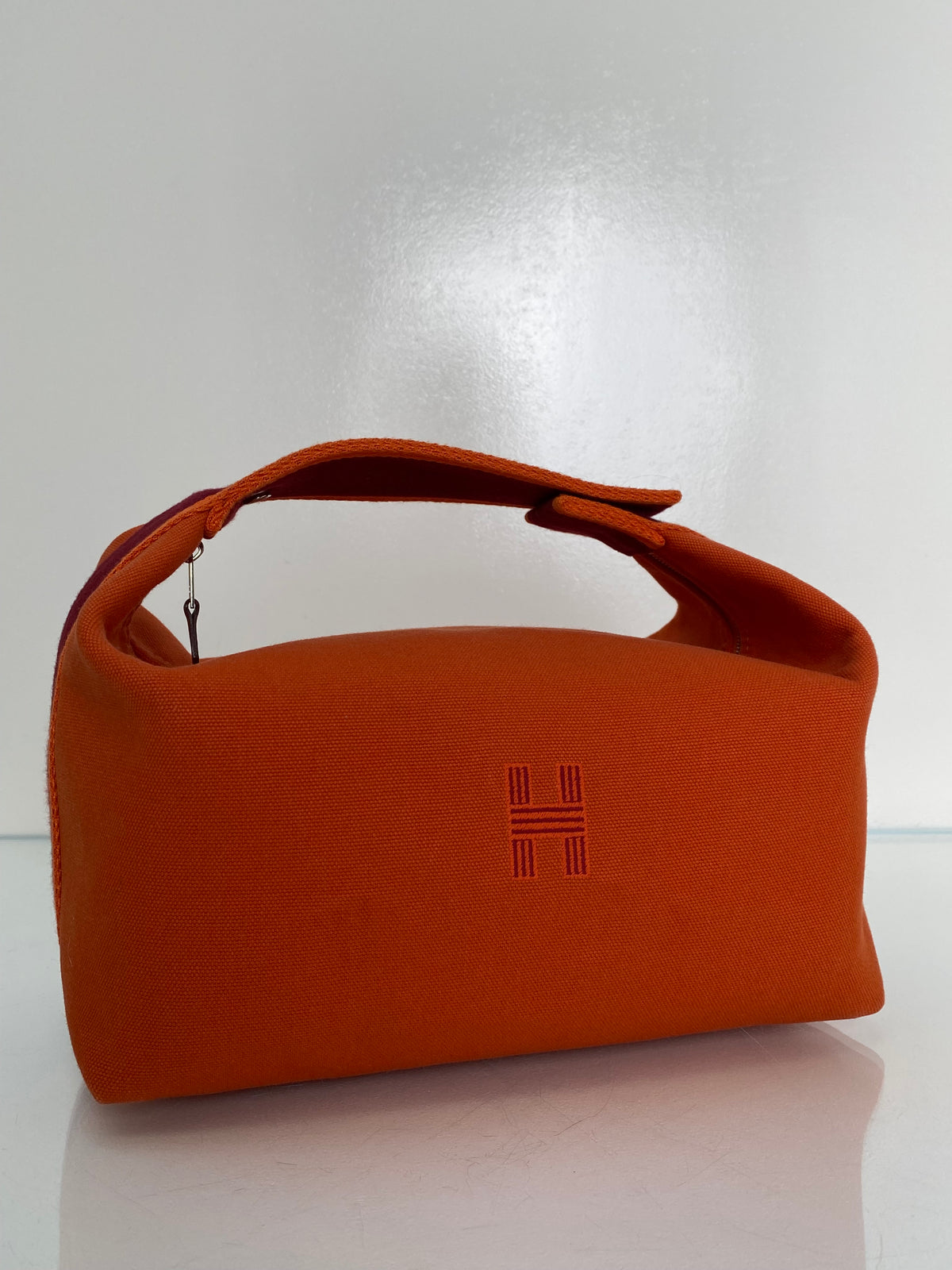 Hermes Brides de Brac Orange Toile Pouch SHW