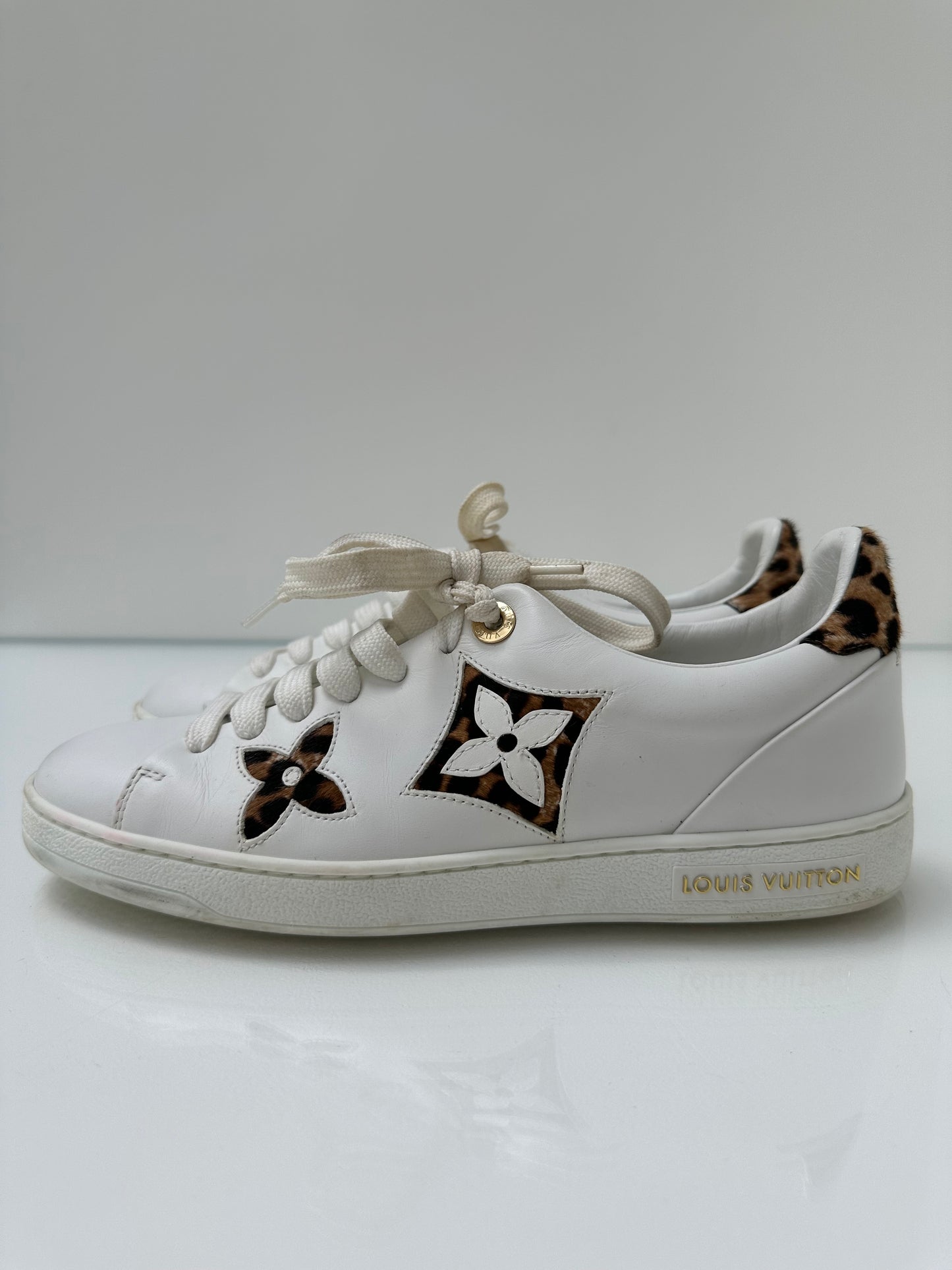 Louis Vuitton White & Cheetah Sneakers, 37