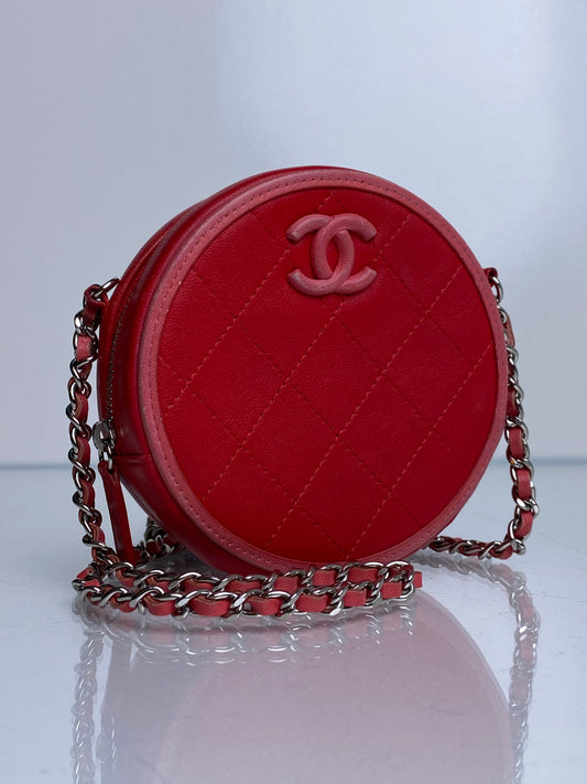 Chanel Pink & Red Crossbody Coin Bag SHW