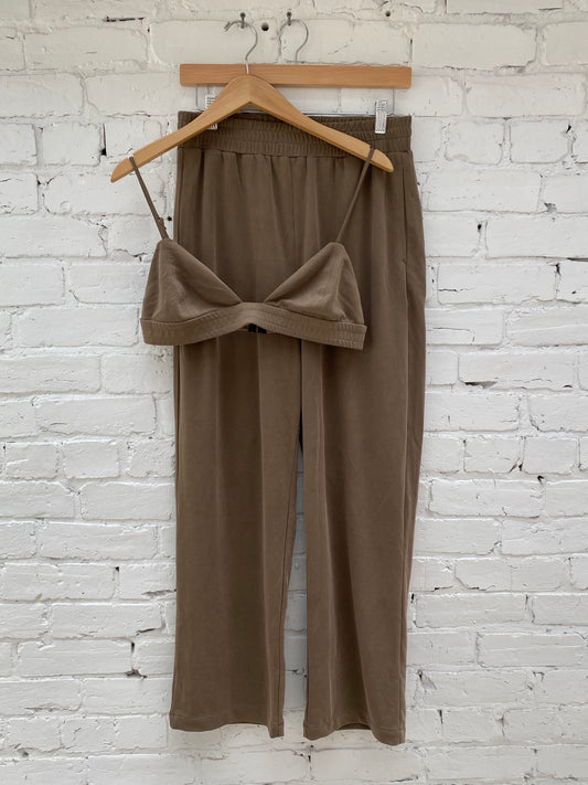 Mara The Label Brown Bra & Jogger Set, M