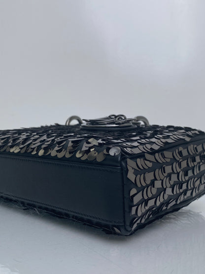 Dior Black Sequin Lady D-Joy Medium Bag RHW