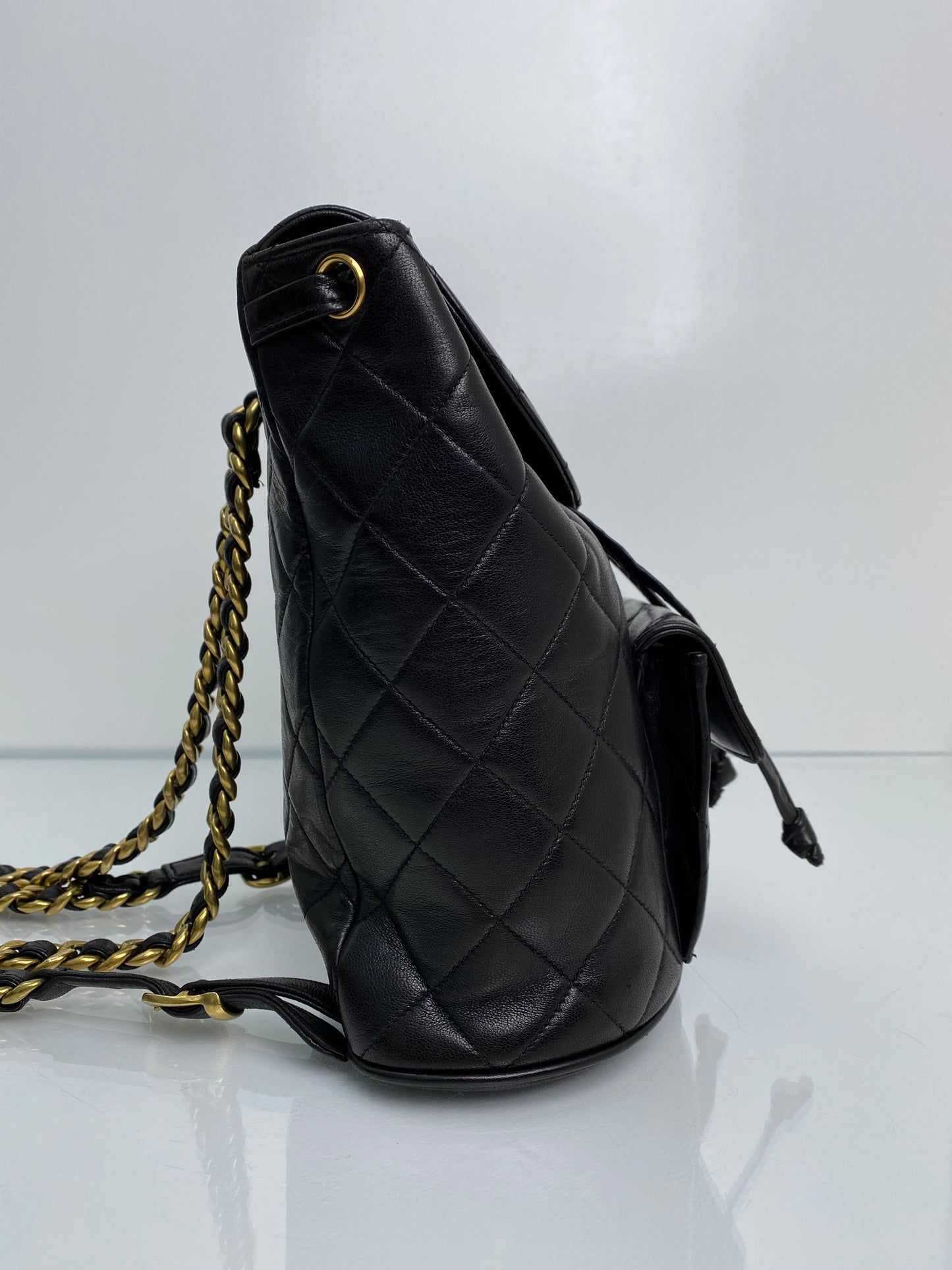 Chanel Vintage Duma Black Backpack GHW