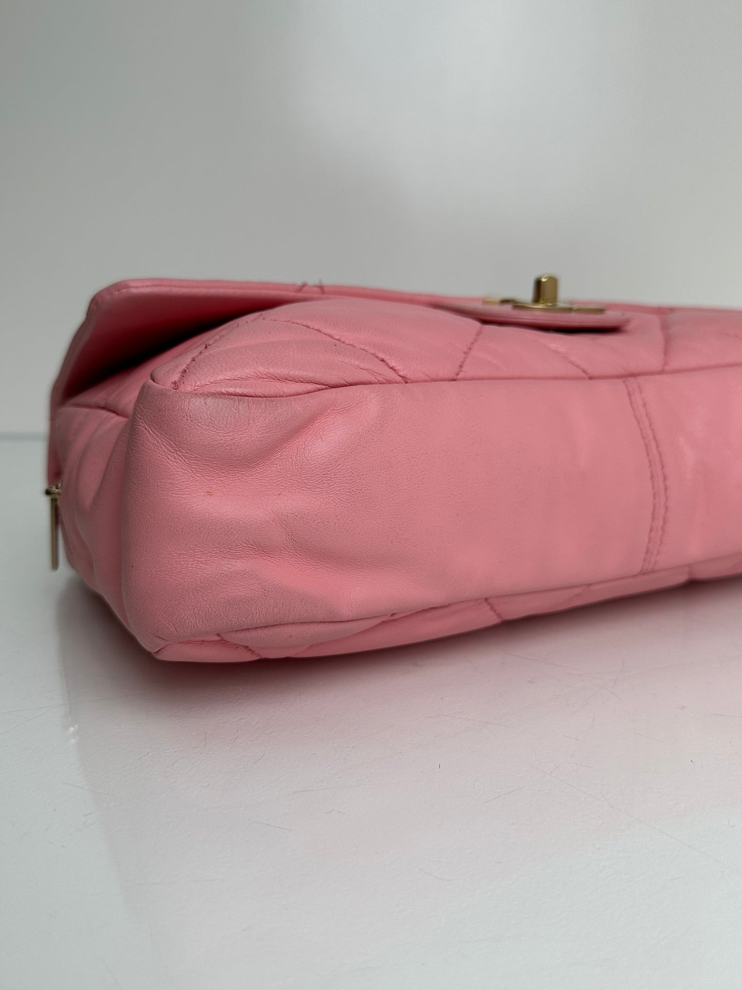 Chanel Pink Quilted Lambskin Flap Camera Bag GHW #08