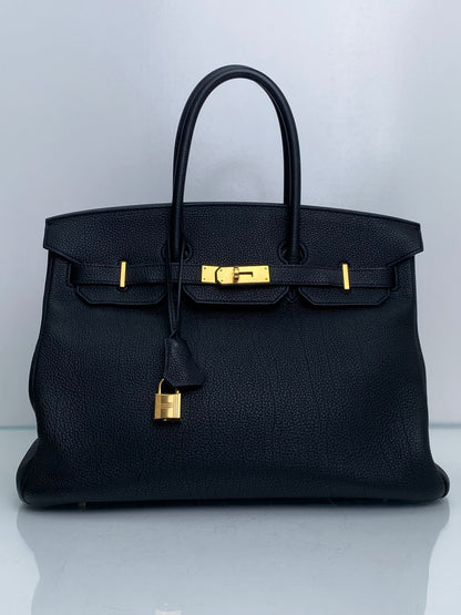 Hermes Birkin 35 Black Togo GHW #Q