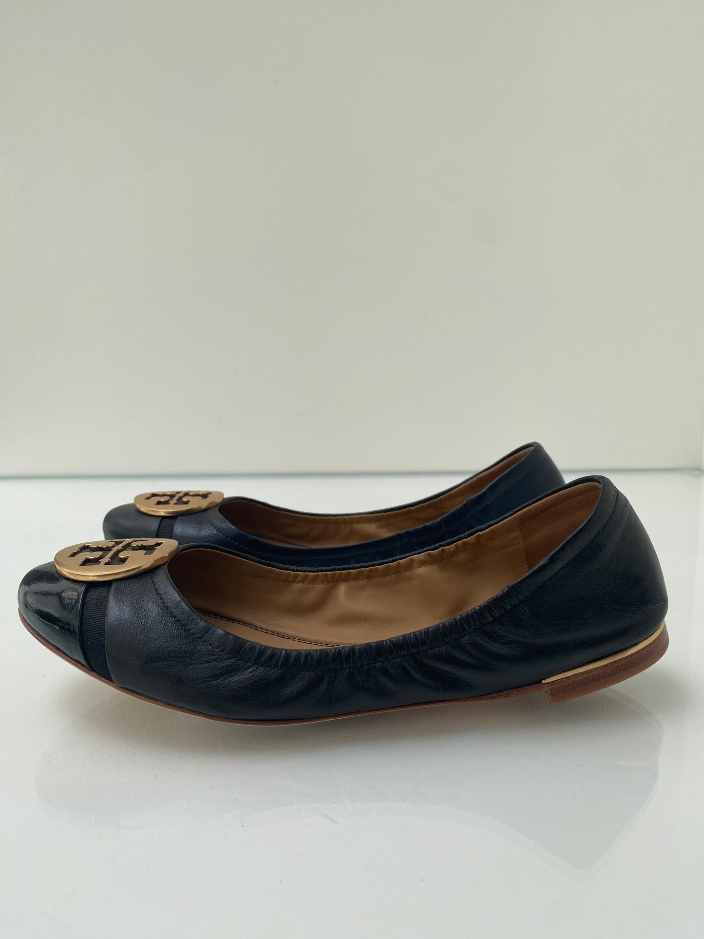 Tory Burch Black & Gold Flats