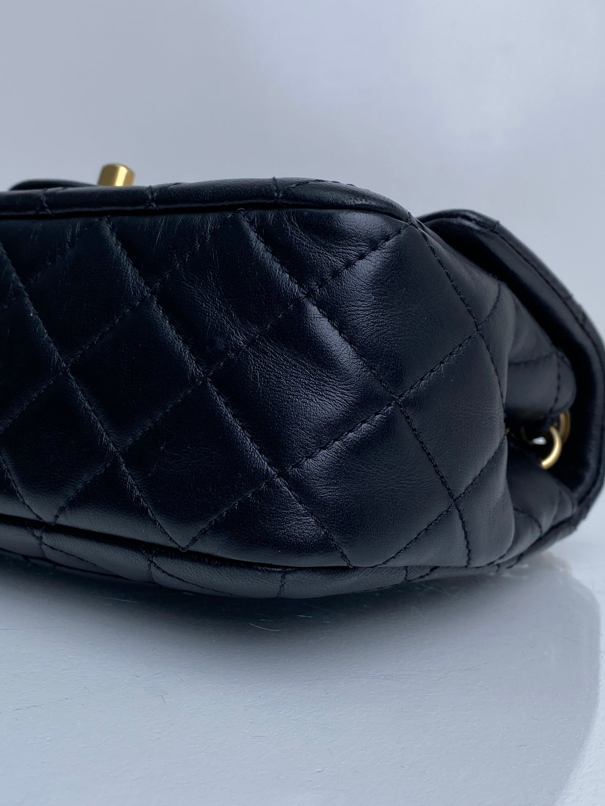 Chanel Black Quilted Lambskin Romance Mini Rectangular Classic Flap Bag GHW #30