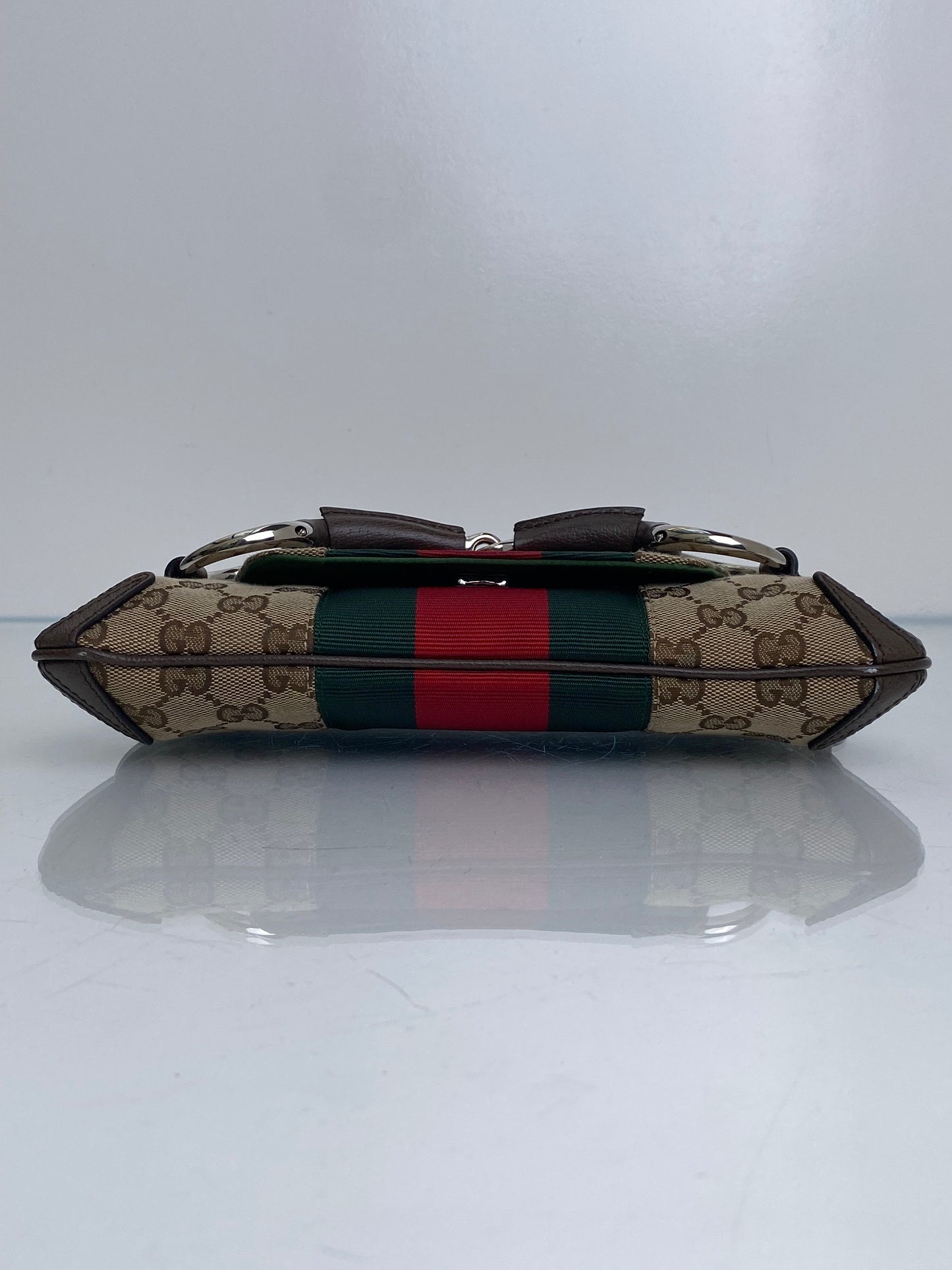 Gucci Supreme & Web Stripe Horsebit GG Small Shoulder Bag SHW