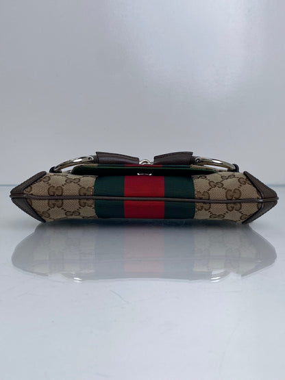 Gucci Supreme & Web Stripe Horsebit GG Small Shoulder Bag SHW