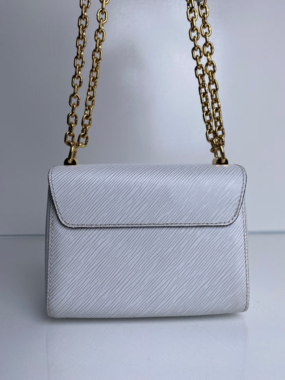 Louis Vuitton White Twist Lock Epi Crossbody Bag GHW