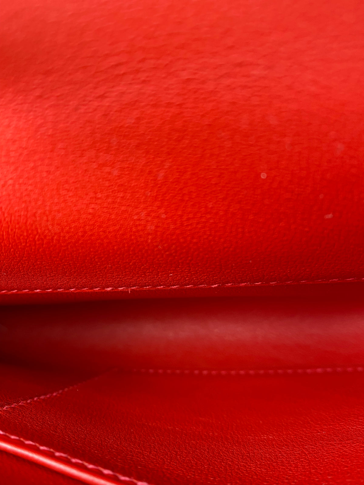 Hermes Kelly Cut Pochette Rouge Casaque Swift PHW #M