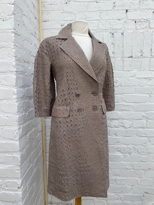 Ferragamo Lavender Cut Out Coat, 38