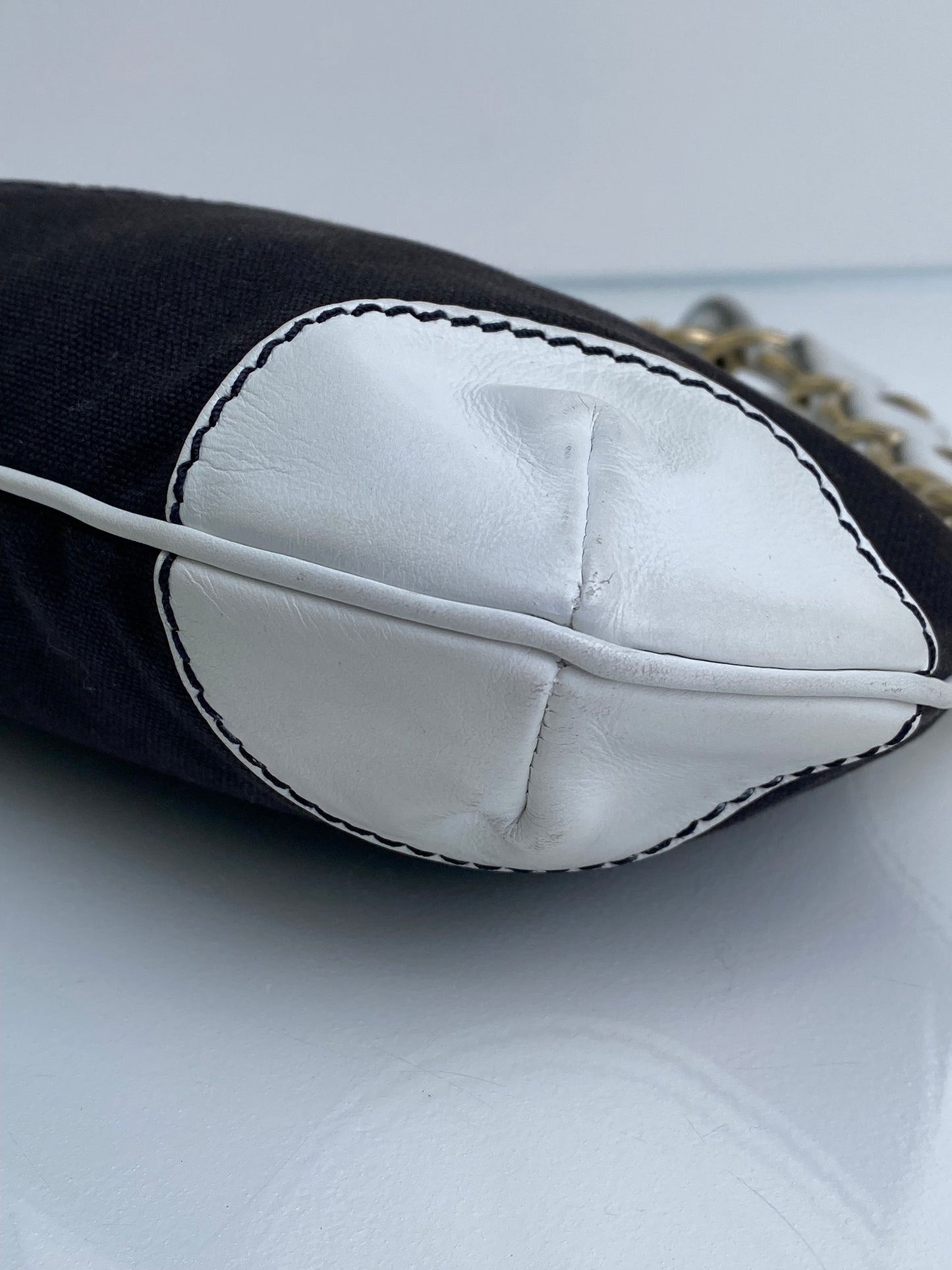 Chanel Black Olsen Canvas Shoulder Bag GHW