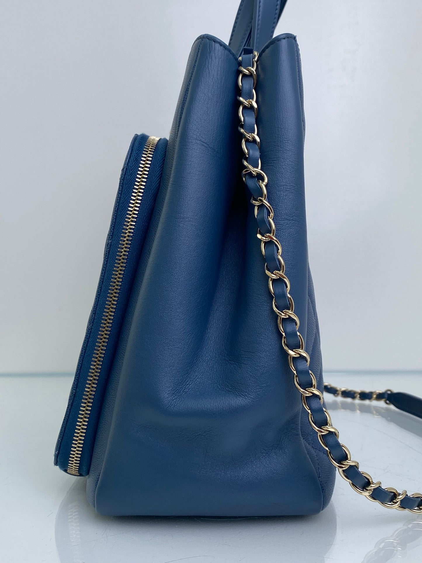 Chanel Blue Business Affinity Tote Bag GHW