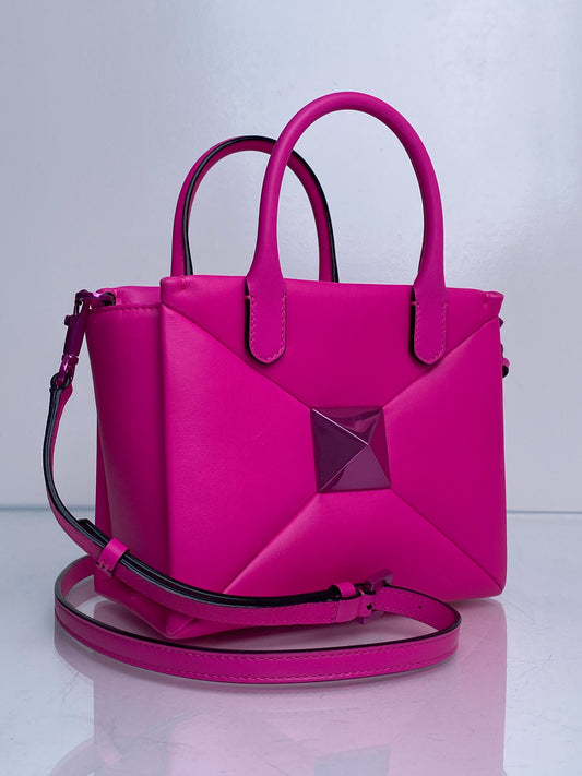 Valentino Pink Small One Stud Leather Handbag GHW