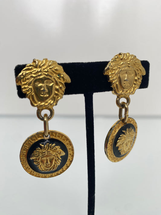 Versace Black/White Drop Earrings