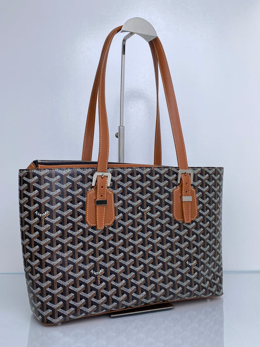 Goyard Black Goyardine Sac Marie Galante MM Tote Bag SHW