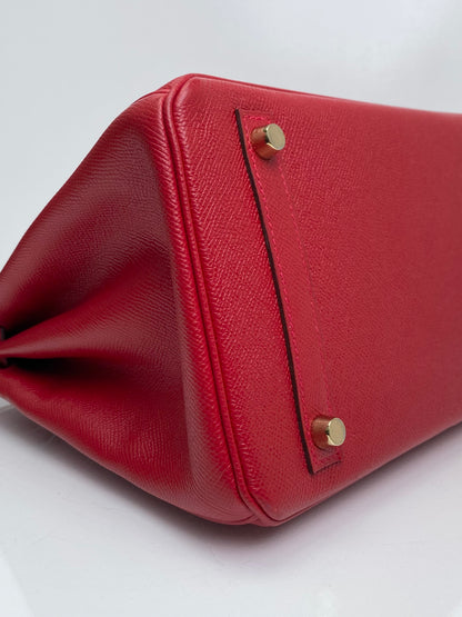 Hermes Birkin 30 Rouge Casaque Epsom GHW #A