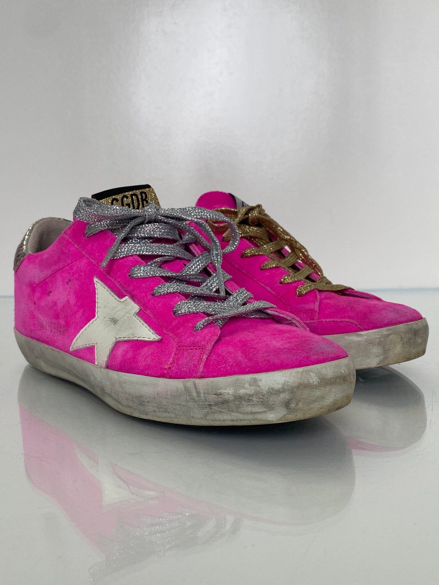 Golden Goode Hot Pink Suede Super Star Sneakers, 37