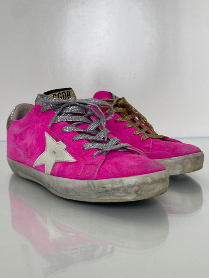 Golden Goode Hot Pink Suede Super Star Sneakers, 37