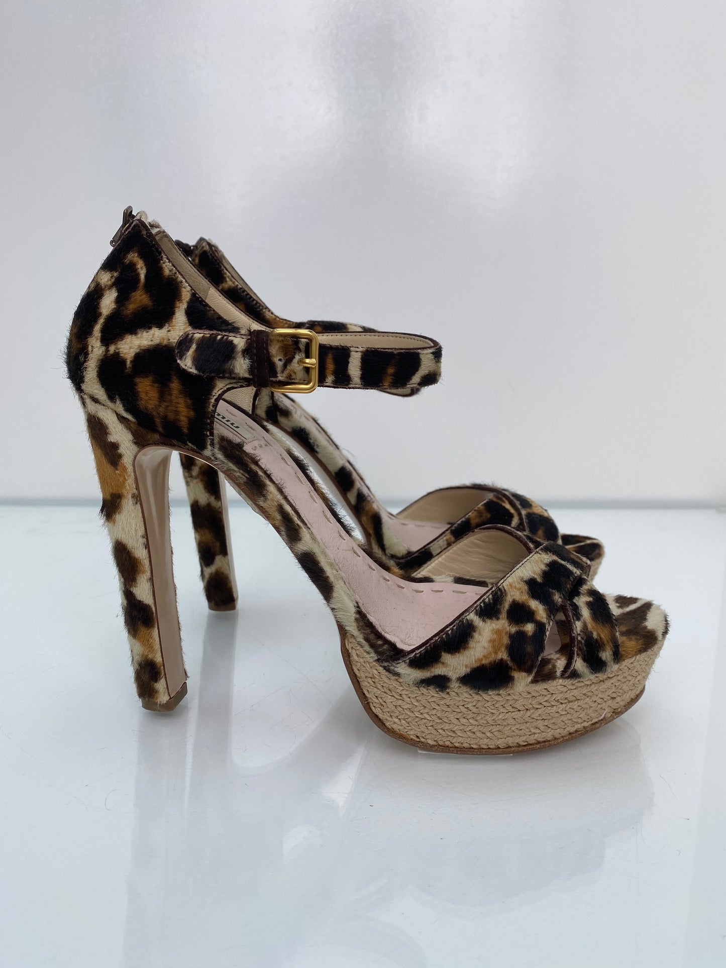 Miu Miu Cheetah Ponyhair Heels, 41