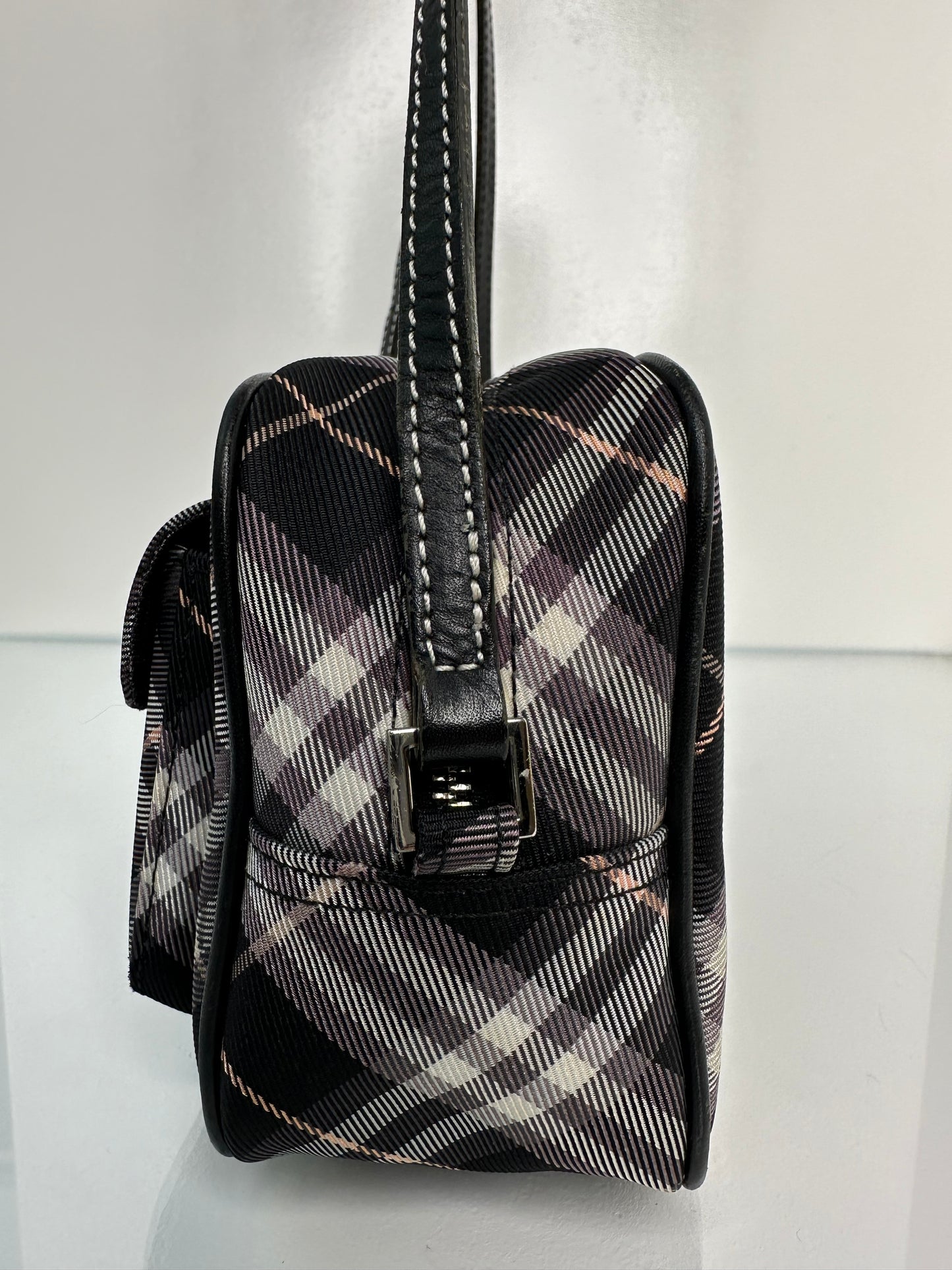 Burberry Tartan Black & Purple Camera Bag