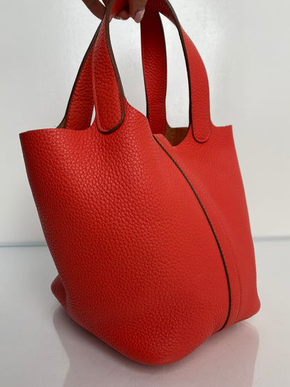 Hermes Picotin 18 Cappucine Clemence PHW