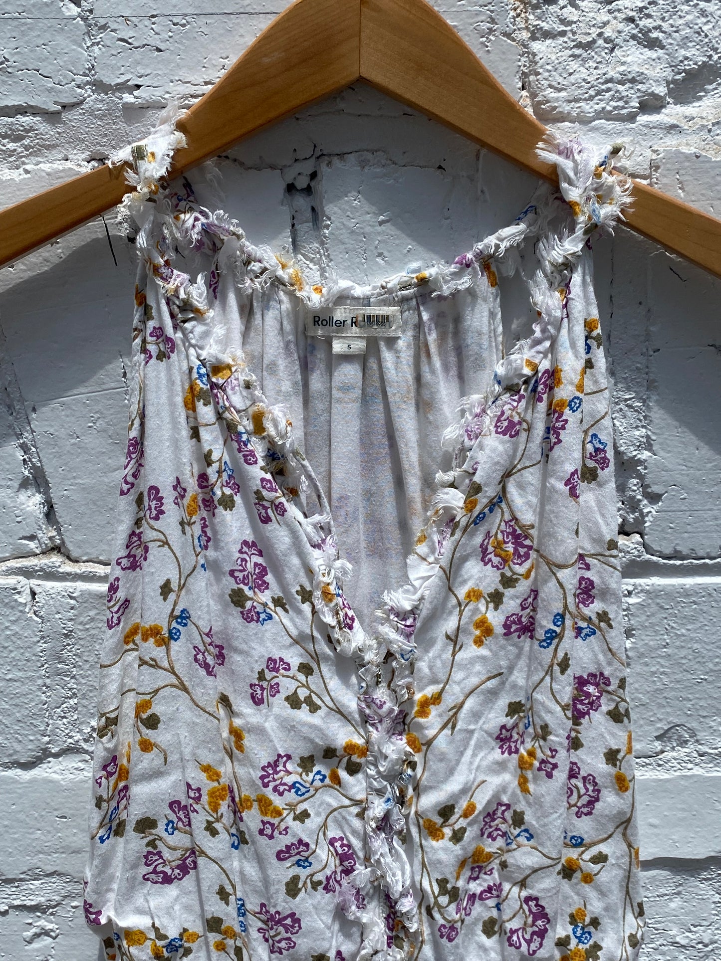 Roller Rabbit White & Purple Maxi Dress, S
