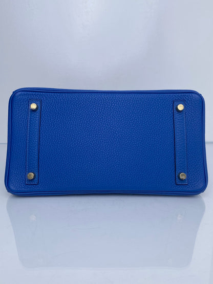 Hermes Birkin 30 Bleu Zellige Togo GHW #U