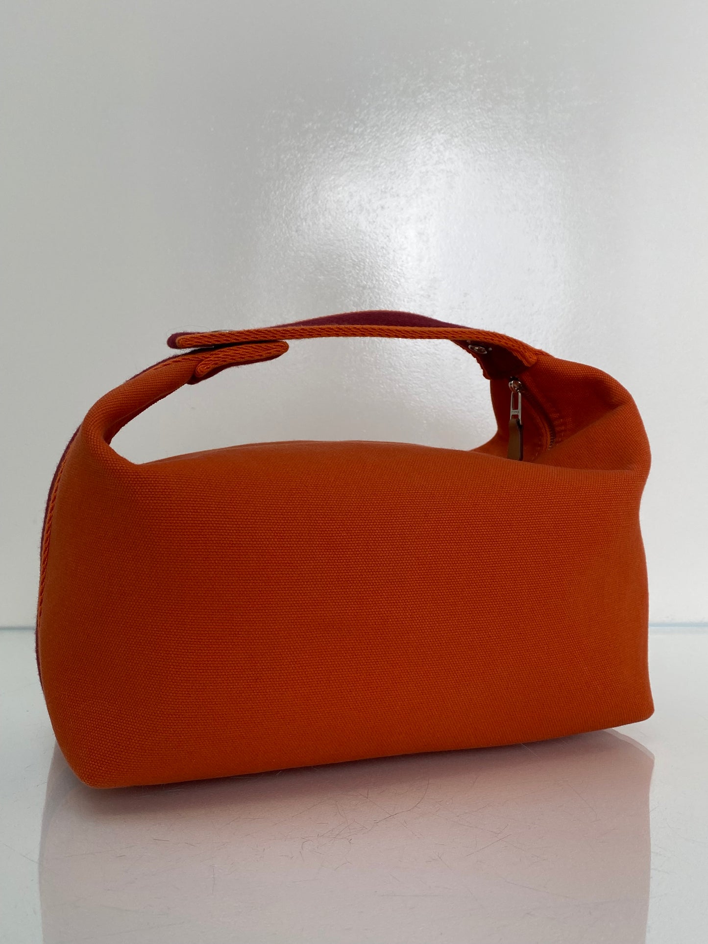 Hermes Brides de Brac Orange Toile Pouch SHW