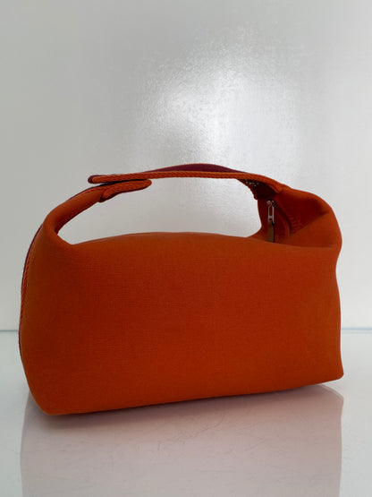 Hermes Brides de Brac Orange Toile Pouch SHW