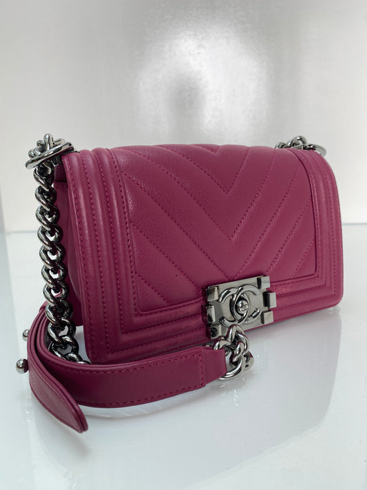 Chanel Raspberry Purple Small Boy Bag RHW