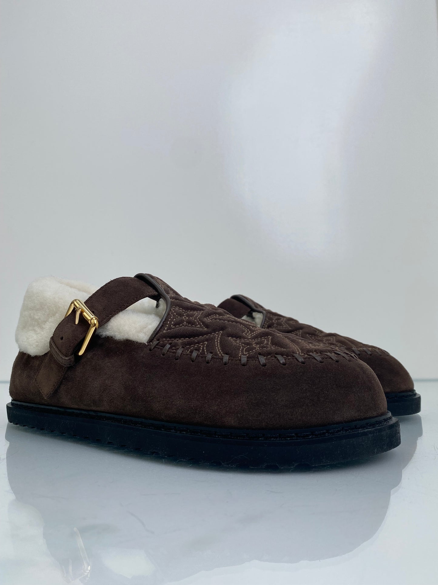 Louis Vuitton Dark Brown Colorado Comfort Mary Jane Flats, 41