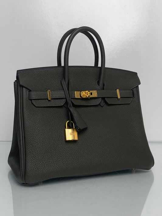Hermes Birkin 25 Vert Degree Togo GHW #U