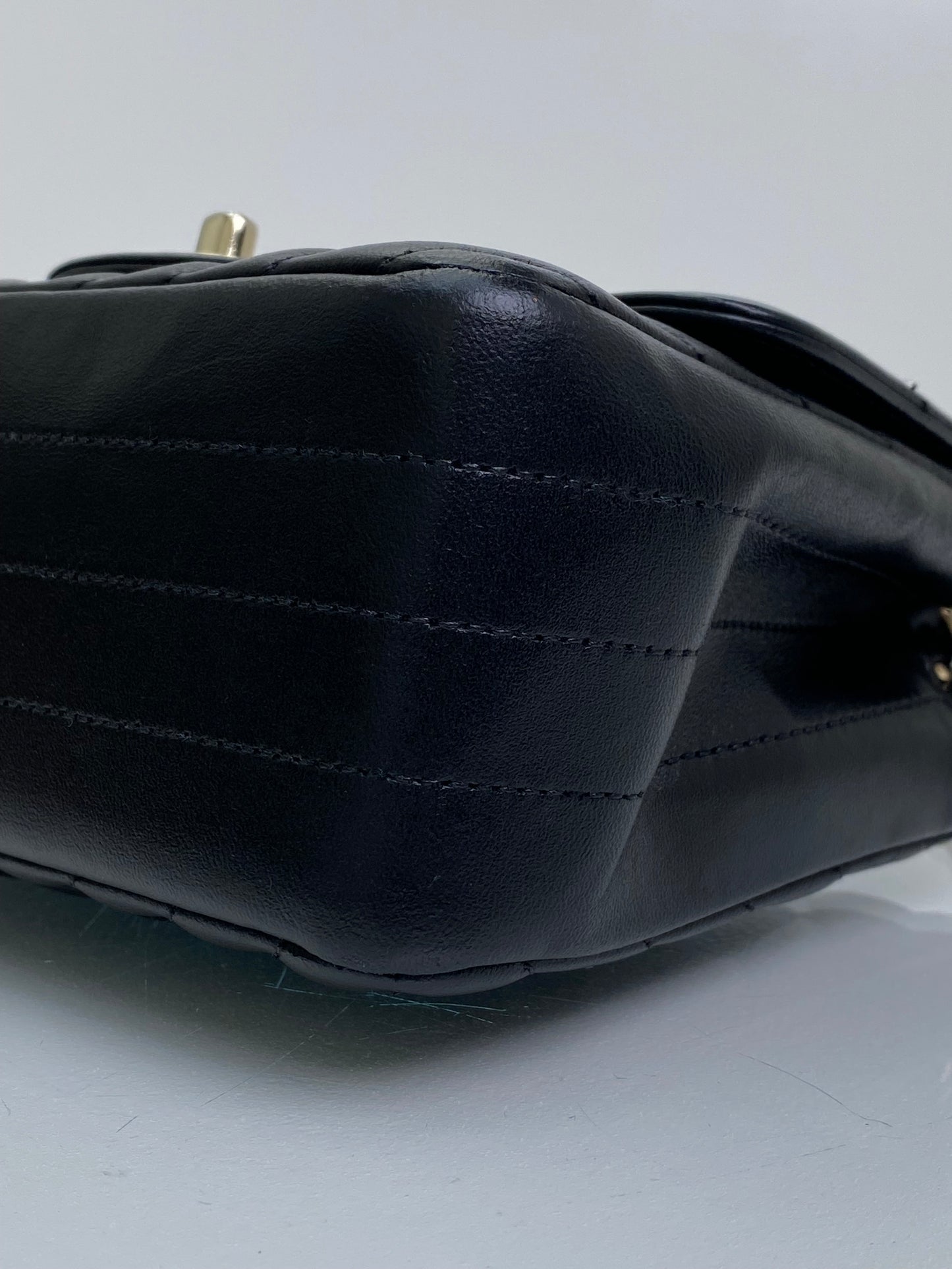 Chanel Black Chevron Lambskin Classic Mini Square Flap Bag GHW #23