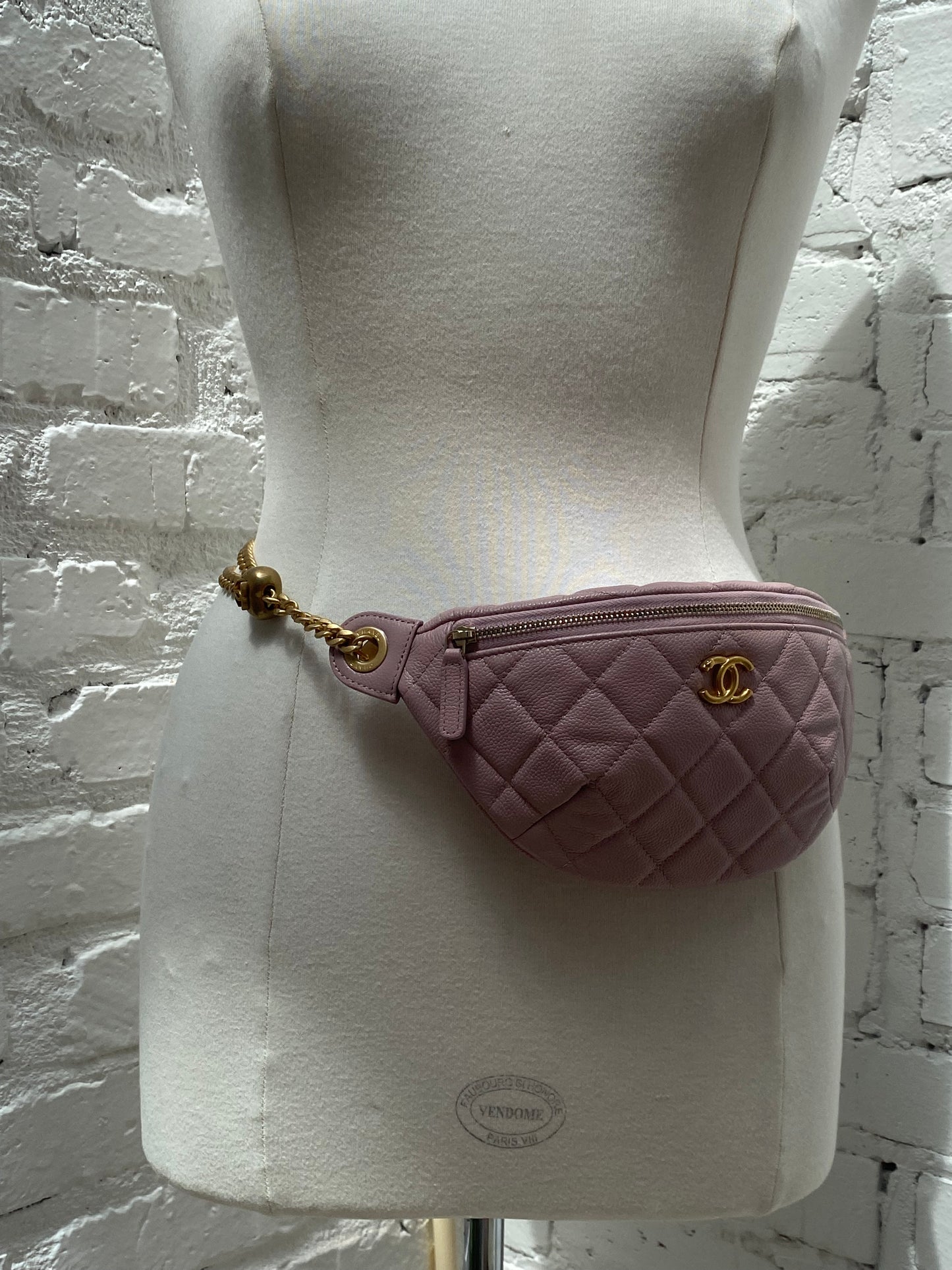 Chanel Pink Caviar Coco Crush Heart Bumbag GHW