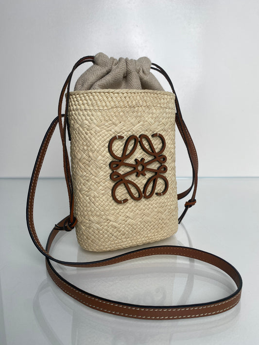 Loewe Square Pocket Raffia Crossbody Bag