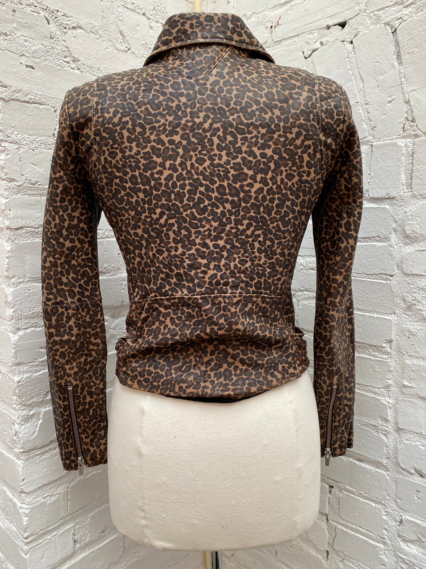 Veda Leopard Leather Jacket, P