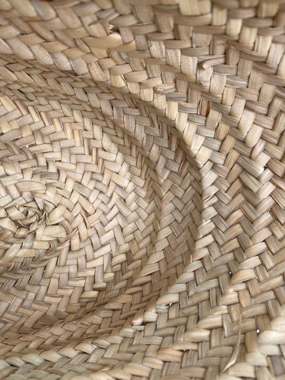 Celine Triomphe Tan & Brown Classic Panier Raffia Basket Bag